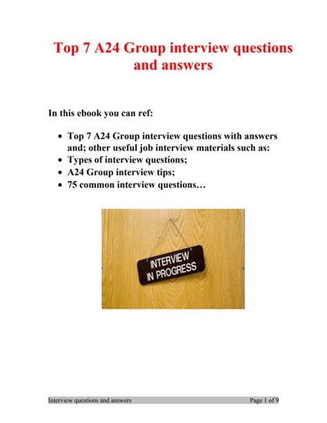 a24 group interview questions and answers pdf