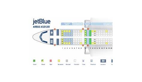 Seat map Airbus A320200 JetBlue. Best seats in plane