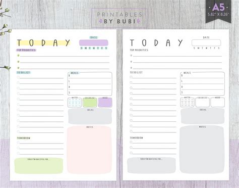 a5 planner inserts daily