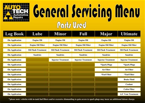 aa car service menu
