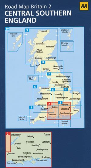aa central southern england map