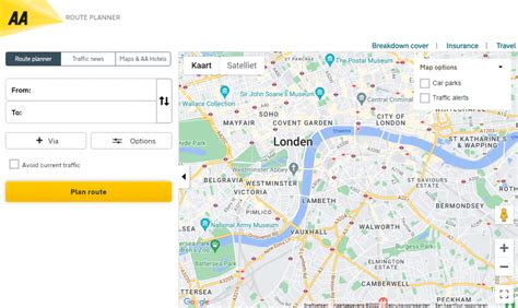 aa travel routes uk