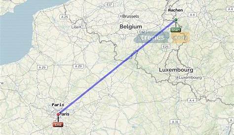Paris Almanya Aachen arası mesafe, Paris Almanya Aachen yol haritası