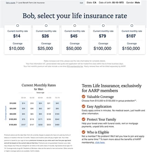 aarp term life insurance calculator