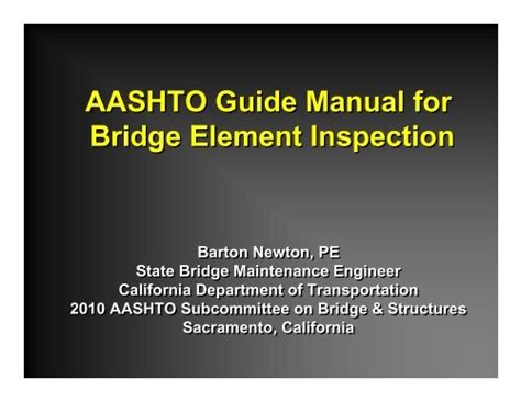 aashto manual for bridge element inspection