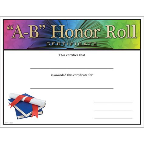 AB Honor Roll Gold FoilStamped Certificates Positive Promotions