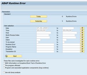 Abap Sap Runtime Error