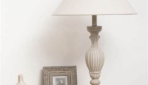 Lampada da comodino abatjour di cotone bianco H 45 cm