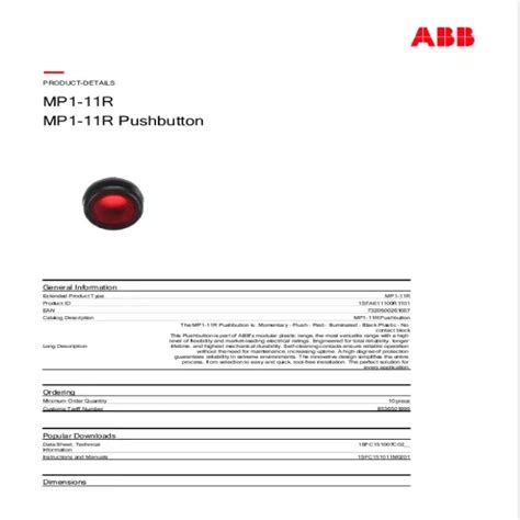 Abb Push Button Catalogue