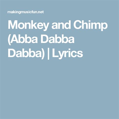 abba dabba dabba monkey song