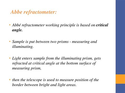 Abbe's Refractometer Principle And Working Slideshare
