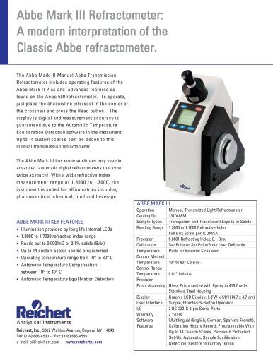 Abbe 3L Refractometer User Manual