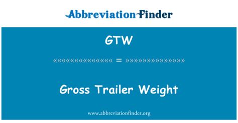 Abbreviation For Trailer Weight