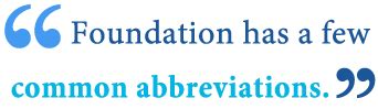 Abbreviation In Foundation