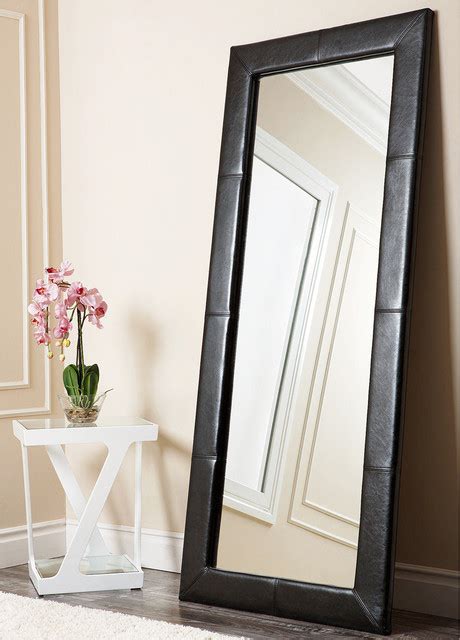 home.furnitureanddecorny.com:abbyson living delano black leather floor mirror