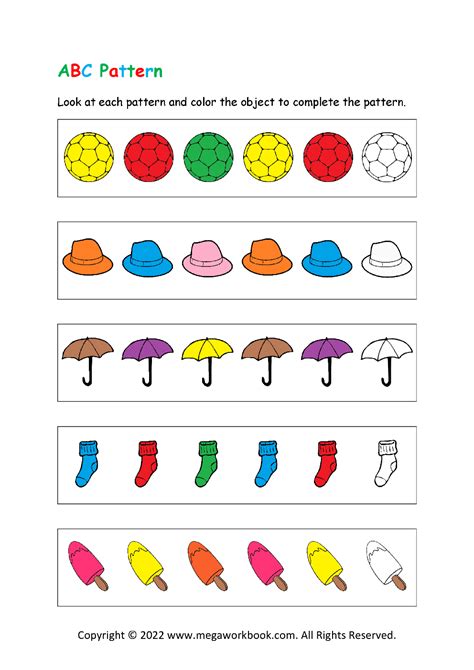 Abc Pattern Worksheets For Kindergarten