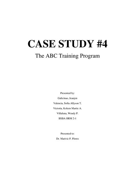 Abc Training Program Case Study