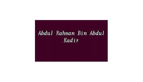 Abdul Kadir - YouTube