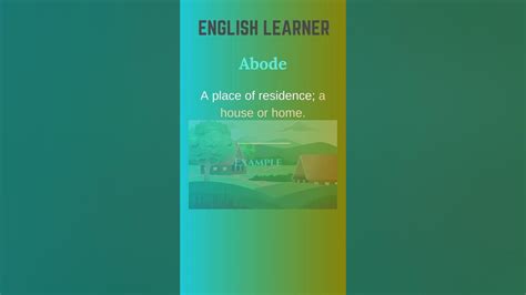 abode meaning in english with example