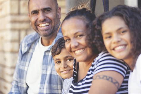 Aboriginal family smiling