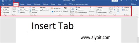 About Insert Tab In Ms Word
