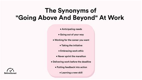 above and beyond examples at work