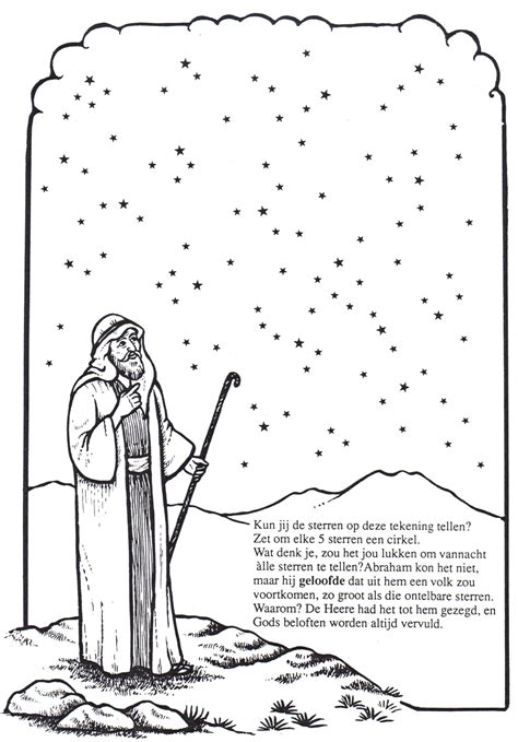 Abraham And Stars Coloring Page