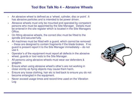 Abrasive Wheel Tool Box Talk
