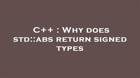 Abs Return C++