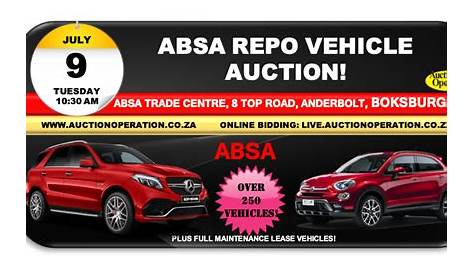ABSA Repossessed Vehicle Auction – Boksburg 18 July 2017 @ 10:30