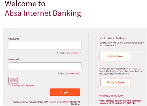 absa banking online log in