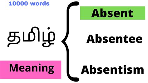 absent meaning in tamil with example