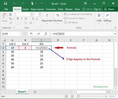 Absolute Cell Reference in Excel