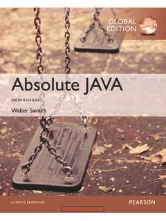 Absolute Java 6Th Edition