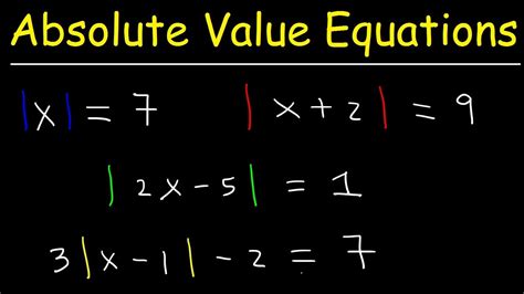 Absolute Value Equations Examples