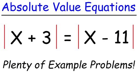 Absolute Value Example Equations