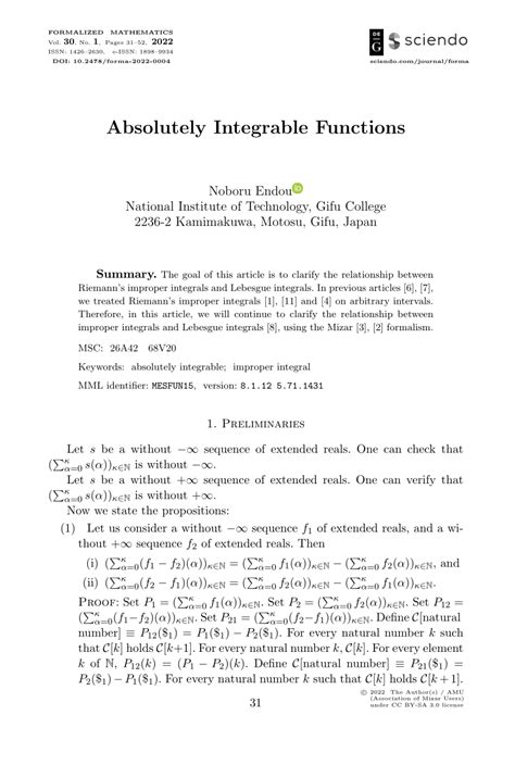 Absolutely Integrable