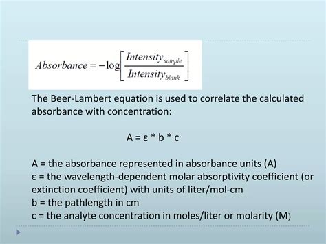 Absorbance Wavelength Equation