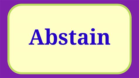 Abstain Pronounce