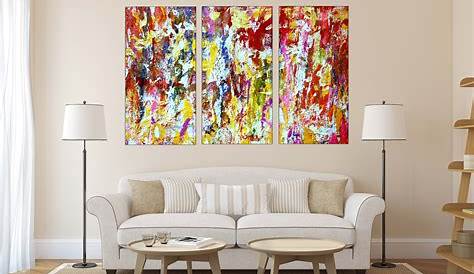 wall26 - 2 Panel Canvas Wall Art - Abstract Grunge Color Composition