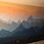 abstract mountain wall mural