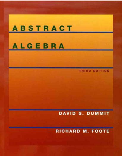 abstract algebra dummit pdf