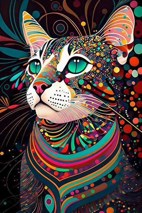 Abstract Cat Art