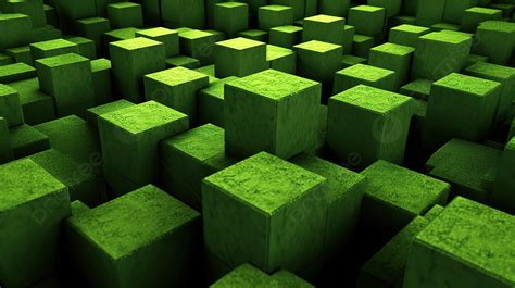 Abstract Green Cubes Background Free
