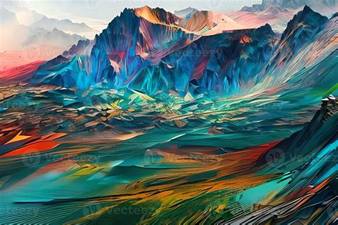 Abstract Mountain Range Painting