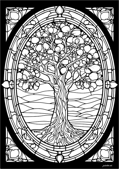 Abstract Tree Coloring Page