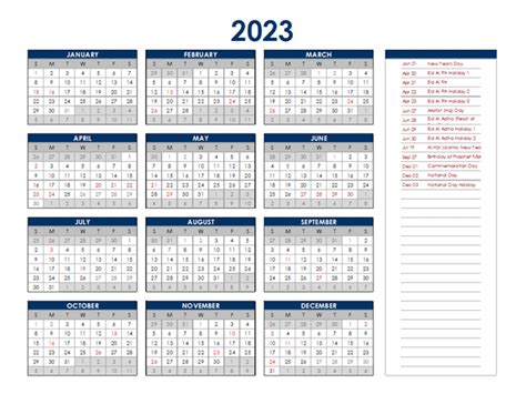 abu dhabi holiday calendar 2023