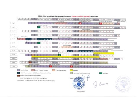 abu dhabi school calendar