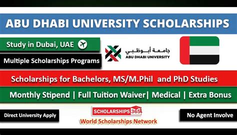 abu dhabi university phd scholarship