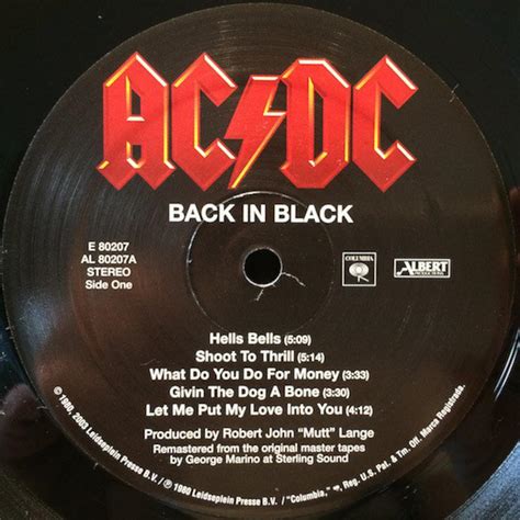 ac dc back in black vinyl original